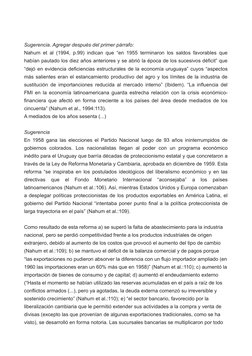 Sugerencia. Agregar después del primer párrafo:
Nahum et al (1994, p.99) indican que “en 1955 terminaron los saldos favorable