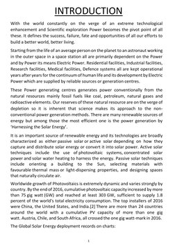 1 
 
INTRODUCTION 
With the world constantly on the verge of an extreme technological 
enhancement and Scientific exploration