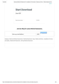 Electrical Cable Installation Method Statement | PDF | Wire ...