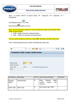 SAP MD04 Production Order Guide | PDF | Warehouse | Button (Computing)