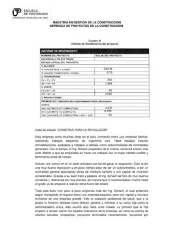 MAESTRIA EN GESTION DE LA CONSTRUCCION 
GERENCIA DE PROYECTOS DE LA CONSTRUCCION 
 
 
 
 
Caso de estudio “CONSTRUCTOR