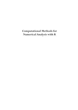 Computational Methods for 
Numerical Analysis with R
