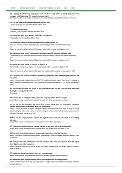 74. Display current date as 15th august Friday nineteen forty seven.
Select to_char(sysdate,’date month day year’) from dual;