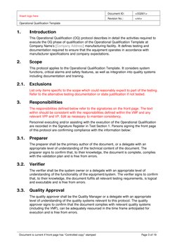 Insert logo here 
Document ID: 
<OQ001> 
Revision No.: 
<nn> 
Operational Qualification Template 
 
Document is current if fr