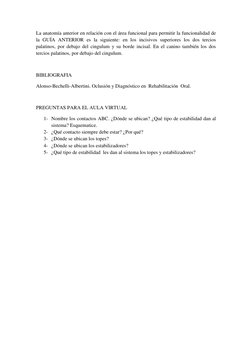 La anatomía anterior en relación con el área funcional para permitir la funcionalidad de 
la GUÍA ANTERIOR es la siguiente: e
