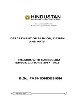 B.Sc FASHION DESIGN 
1 
 
 
 
 
 
 
 
 
 
(Estd. u/s 3 of the UGC Act, 1956) 
Padur, Kancheepuram District - 603 103.