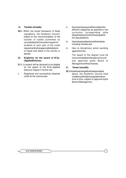 B.Sc FASHION DESIGN 
1
0 
 
 
 
 
19. 
Transfer ofcredits 
20.1. Within the broad framework of these 
regulations, the Academ