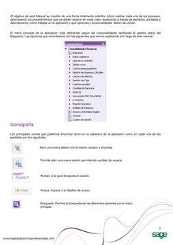 3 
 
El objetivo de este Manual es mostrar de una forma totalmente práctica, cómo realizar cada uno de los procesos, 
descr