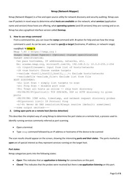 Page 1 of 6 
 
Nmap (Network Mapper) 
Nmap (Network Mapper) is a free and open source utility for network discovery and secur