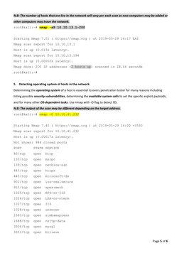 Page 5 of 6 
 
N.B: The number of hosts that are live in the network will vary per each scan as new computers may be added or