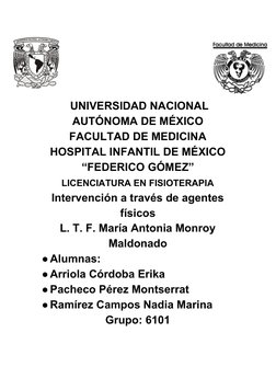 ​ ​UNIVERSIDAD​ ​NACIONAL 
AUTÓNOMA​ ​DE​ ​MÉXICO  
FACULTAD​ ​DE​ ​MEDICINA 
HOSPITAL​ ​INFANTIL​ ​DE​ ​MÉXICO 
“FEDERICO​ ​