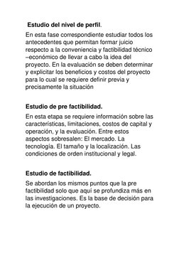 Estudio del nivel de perfil. 
En esta fase correspondiente estudiar todos los 
antecedentes que permitan formar juicio 
resp