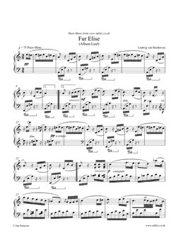 

q = 75 Poco Moto
Ludwig van Beethoven
(Album Leaf)
Fur Elise
Sheet Music from www.mfiles.co.uk

pp

