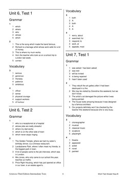 Intermediate Test Answer Keys B | PDF