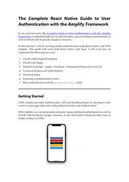 React Native Authentication with Amplify | PDF | User (Computing ...