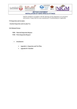 HDPE Pipe Installation Method Statement | PDF | Pipe (Fluid Conveyance ...