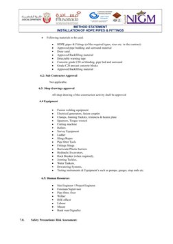 HDPE Pipe Installation Method Statement | PDF | Pipe (Fluid Conveyance ...