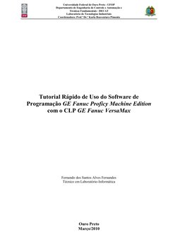 Universidade Federal de Ouro Preto - UFOP 
Departamento de Engenharia de Controle e Automação e  
Técnicas Fundamentais - D