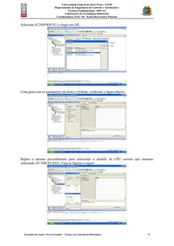Universidade Federal de Ouro Preto - UFOP 
Departamento de Engenharia de Controle e Automação e  
Técnicas Fundamentais - D