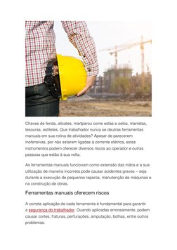 Segurança no Uso de Ferramentas Manuais | PDF | Martelo | Faca