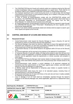Shell Project No.: HP-3000-QAT 
CONTRACTOR  Project No.: 5887 
CONTRACTOR name:  
TOYO-HYUNDAI CONSORTIUM 
Unit: 0-0000