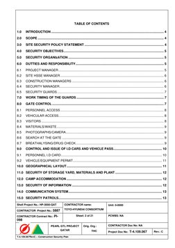 Shell Project No.: HP-3000-QAT 
CONTRACTOR  Project No.: 5887 
CONTRACTOR name:  
TOYO-HYUNDAI CONSORTIUM 
Unit: 0-0000