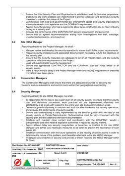Shell Project No.: HP-3000-QAT 
CONTRACTOR  Project No.: 5887 
CONTRACTOR name:  
TOYO-HYUNDAI CONSORTIUM 
Unit: 0-0000