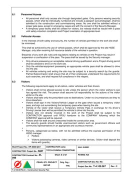 Shell Project No.: HP-3000-QAT 
CONTRACTOR  Project No.: 5887 
CONTRACTOR name:  
TOYO-HYUNDAI CONSORTIUM 
Unit: 0-0000