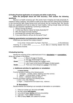 Grade 5 Denotation and Connotation Lesson | PDF | Self-Improvement