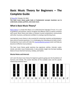 Basic Music Theory for Beginners Guide | PDF