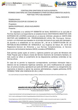 ANARUVIS BEATRIZ RODRIGUEZ FERNANDEZ 
DIRECTORA ESTADAL DE LA CONTRALORIA SANITARIA DEL ESTADO NUEVA ESPARTA 
Providencia A