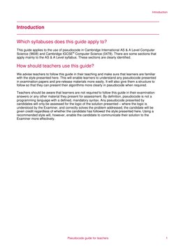 Introduction 
 
Introduction 
 
 
Which syllabuses does this guide apply to? 
 
This guide applies to the use of pseudocode i