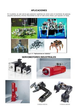 7 
APLICACIONES 
 
En la práctica, se usan servos para posicionar superficies de control como el movimiento de palancas,