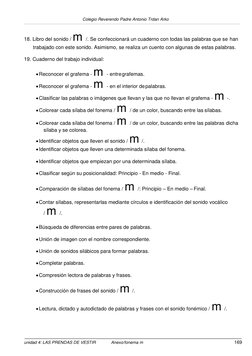 Colegio Reverendo Padre Antonio Trdan Arko 
 
169 
unidad 4: LAS PRENDAS DE VESTIR 
Anexo/fonema m 
 
 
18. Libro del