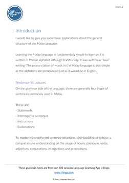 (https://l-lingo.com/)Introducton
I would like to give you some basic explanatons about the general 
structure of the Malay