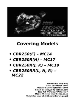 CBR250 Series Specifications Overview | PDF | Technology & Engineering