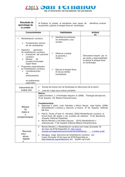 Resultado de
aprendizaje de
la unidad
Al  finalizar  la  unidad,  el  estudiante  será  capaz de
identificar,