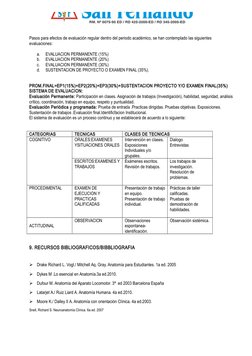 Pasos para efectos de evaluación regular dentro del periodo académico, se han contemplado las siguientes 
eva