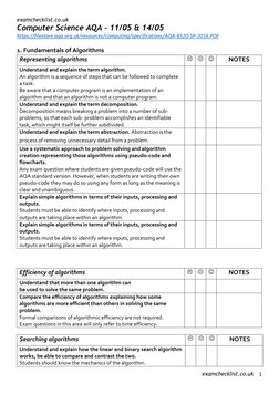 Computer Science Aqa Specification Checklist | PDF | Computer Data ...