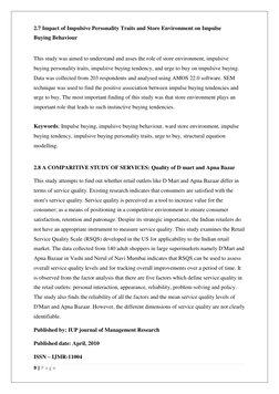 9 | P a g e  
 
 
2.7 Impact of Impulsive Personality Traits and Store Environment on Impulse 
Buying Behaviour 
 
This study