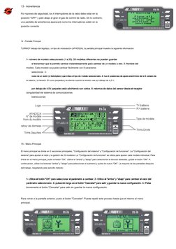 13 - Advertencia 
Por razones de seguridad, los 4 interruptores de la radio debe estar en la 
posición "OFF" y palo abajo al