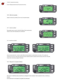 16.09.08 - Frecuencia de los servos 
Función utilizada para seleccionar la frecuencia de los servos. 
16.10 - Brillo de la pa