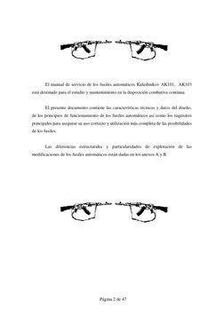Página 2 de 47 
 
 
 
 
 
 
 
 
 
 
El manual de servicio de los fusiles automáticos Kalashnikov AK101,  AK103 
está desti