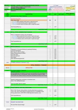 16-085-BOQ: Architectural
 JAS 04/30/2019
SAHARA PETROCHEMICALS
6/7
PROJECT:
MOSQUE - SAHARA HOUSING NEIGHBORHOOD CENTER
Al