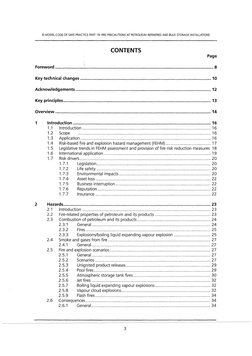 EI MODEL CODE OF SAFE PRACTICE PART 19: FIRE PRECAUTIONS AT PETROLEUM REFINERIES AND BULK STORAGE INSTALLATIONS 
CONTENTS 
Pa