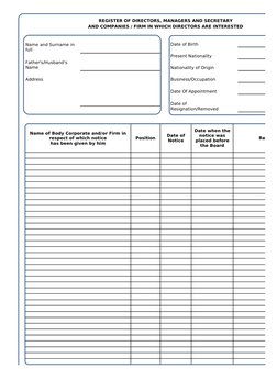 Directors and Managers Registry Template | PDF