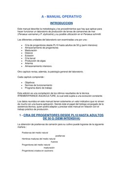 A - MANUAL OPERATIVO 
INTRODUCCION 
Este manual describe la metodología y los procedimientos que hay que aplicar para 
hacer
