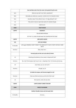 Kurt and Ram enter from the corner. Kurt grabs JD by the neck 
Kurt 
What are you doin’ over there, sweetheart? 
Ram 
My bu