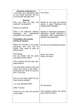 Lesson Plan: Simple Events Probability | PDF | Probability | Lesson Plan