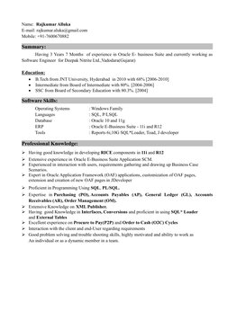 Oracle EBS Developer Profile Summary | PDF | Oracle Corporation | Sql